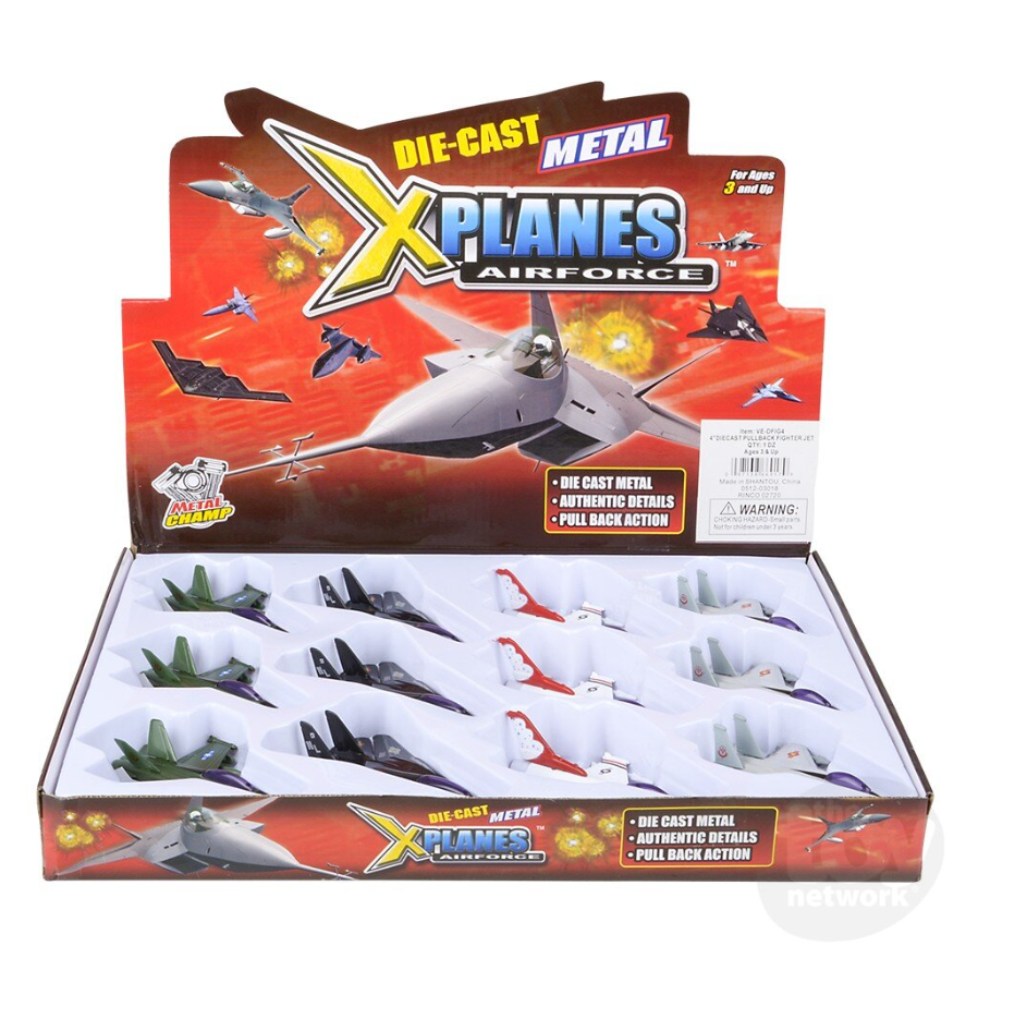 The Toy Network 4 Inch Die Cast Pullback Fighter Jet 1 Piece Random Color