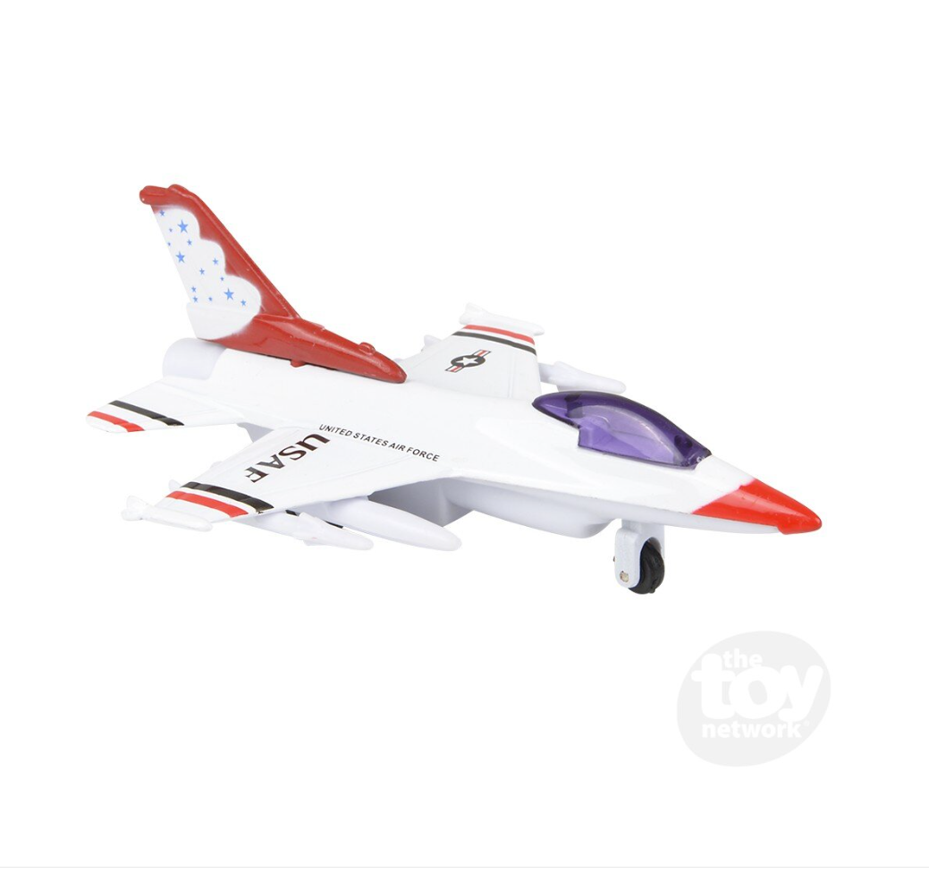 The Toy Network 4 Inch Die Cast Pullback Fighter Jet 1 Piece Random Color