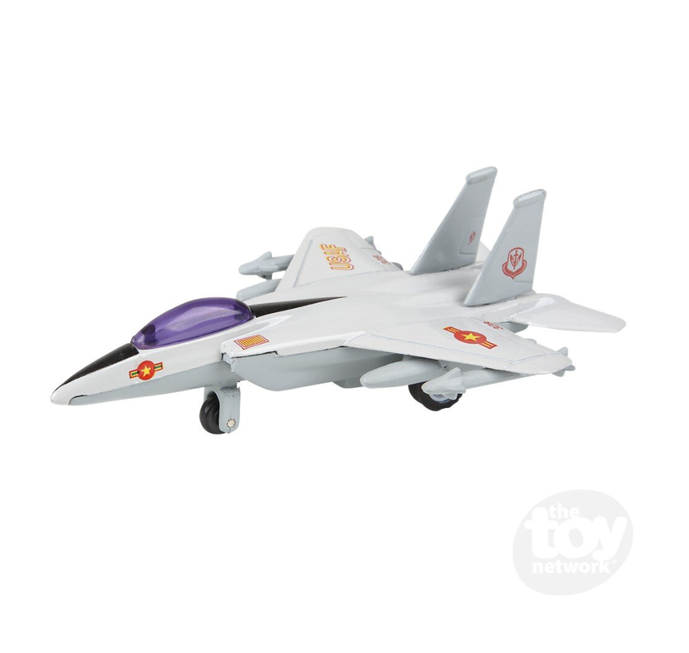 The Toy Network 4 Inch Die Cast Pullback Fighter Jet 1 Piece Random Color