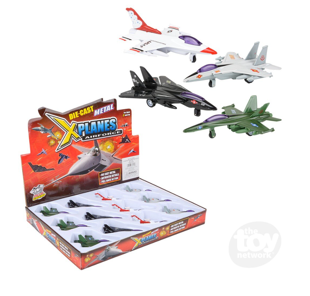 The Toy Network 4 Inch Die Cast Pullback Fighter Jet 1 Piece Random Color