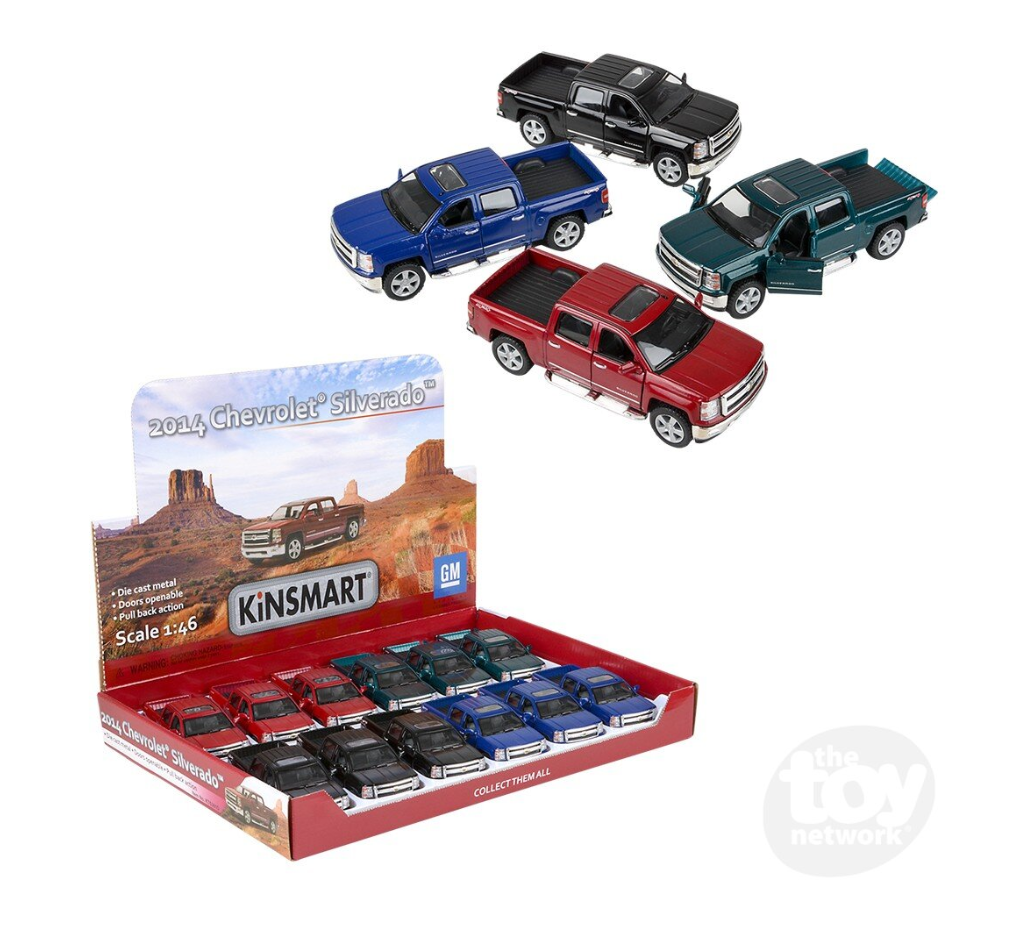 The Toy Network 5 Inch Die Cast Pull Back 2014 Chevy Silverado 1 Piece Random Color