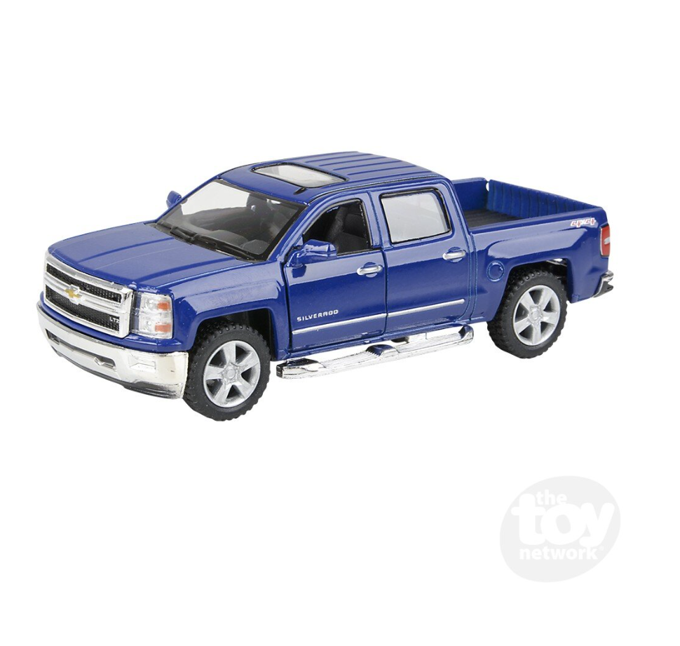 The Toy Network 5 Inch Die Cast Pull Back 2014 Chevy Silverado 1 Piece Random Color