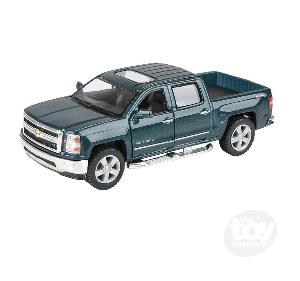 The Toy Network 5 Inch Die Cast Pull Back 2014 Chevy Silverado 1 Piece Random Color