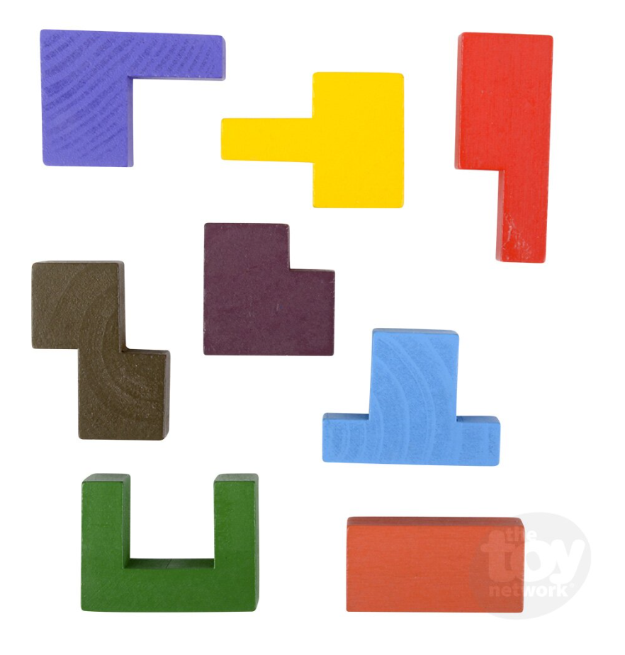 The Toy Network 4 Inch Wooden Tangram Puzzle 1 Piece Random Style