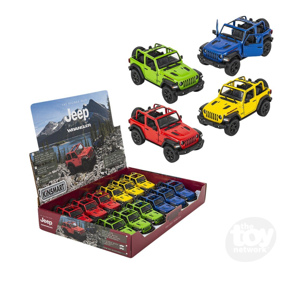 The Toy Network 5 Inch Die Cast Pull Back 2018 Jeep Wrangler Open Top