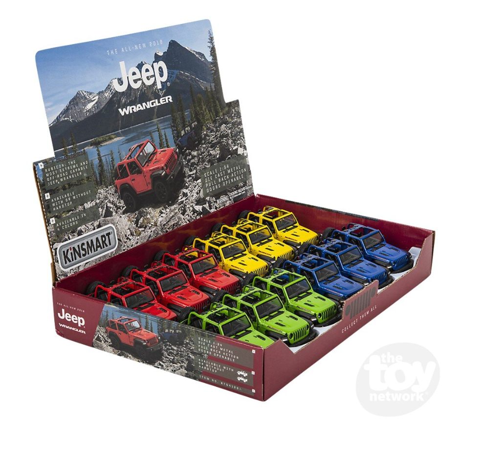 The Toy Network 5 Inch Die Cast Pull Back 2018 Jeep Wrangler Open Top