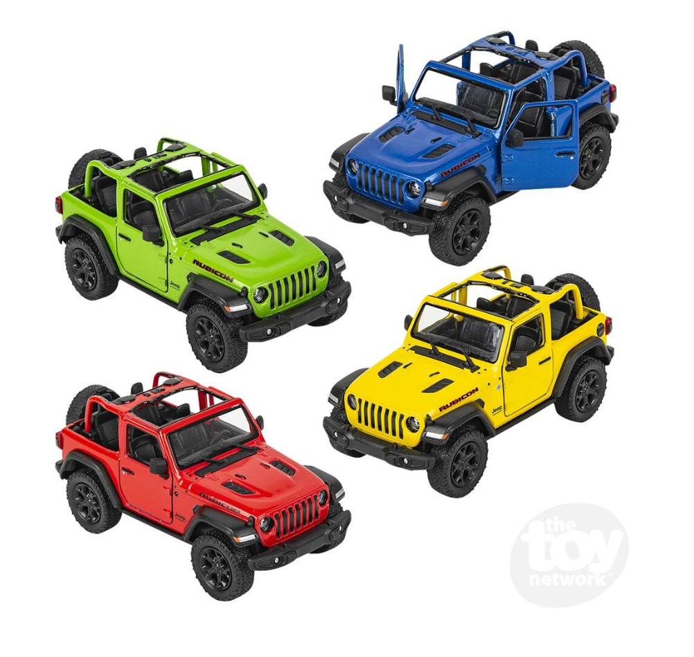 The Toy Network 5 Inch Die Cast Pull Back 2018 Jeep Wrangler Open Top