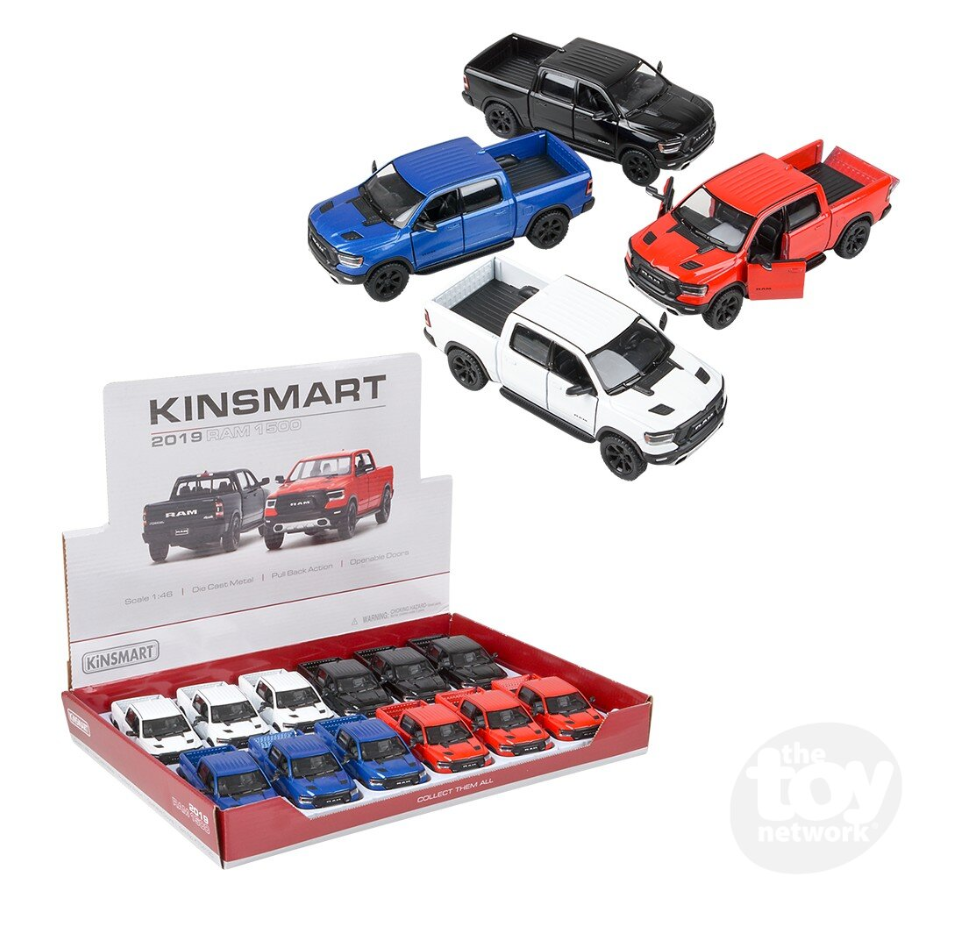 The Toy Network 5 Inch 2019 Dodge Ram 1500 Pull Back Truck Random Color
