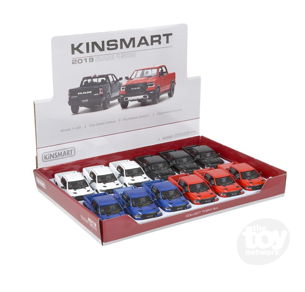 The Toy Network 5 Inch 2019 Dodge Ram 1500 Pull Back Truck Random Color