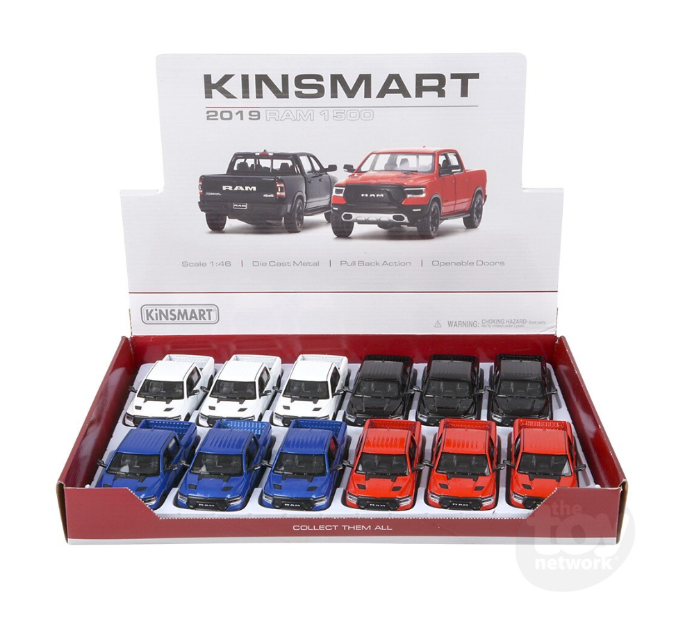 The Toy Network 5 Inch 2019 Dodge Ram 1500 Pull Back Truck Random Color