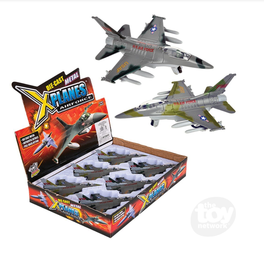 The Toy Network 6 Inch Die Cast Pull Back F16 Fighting Falcon