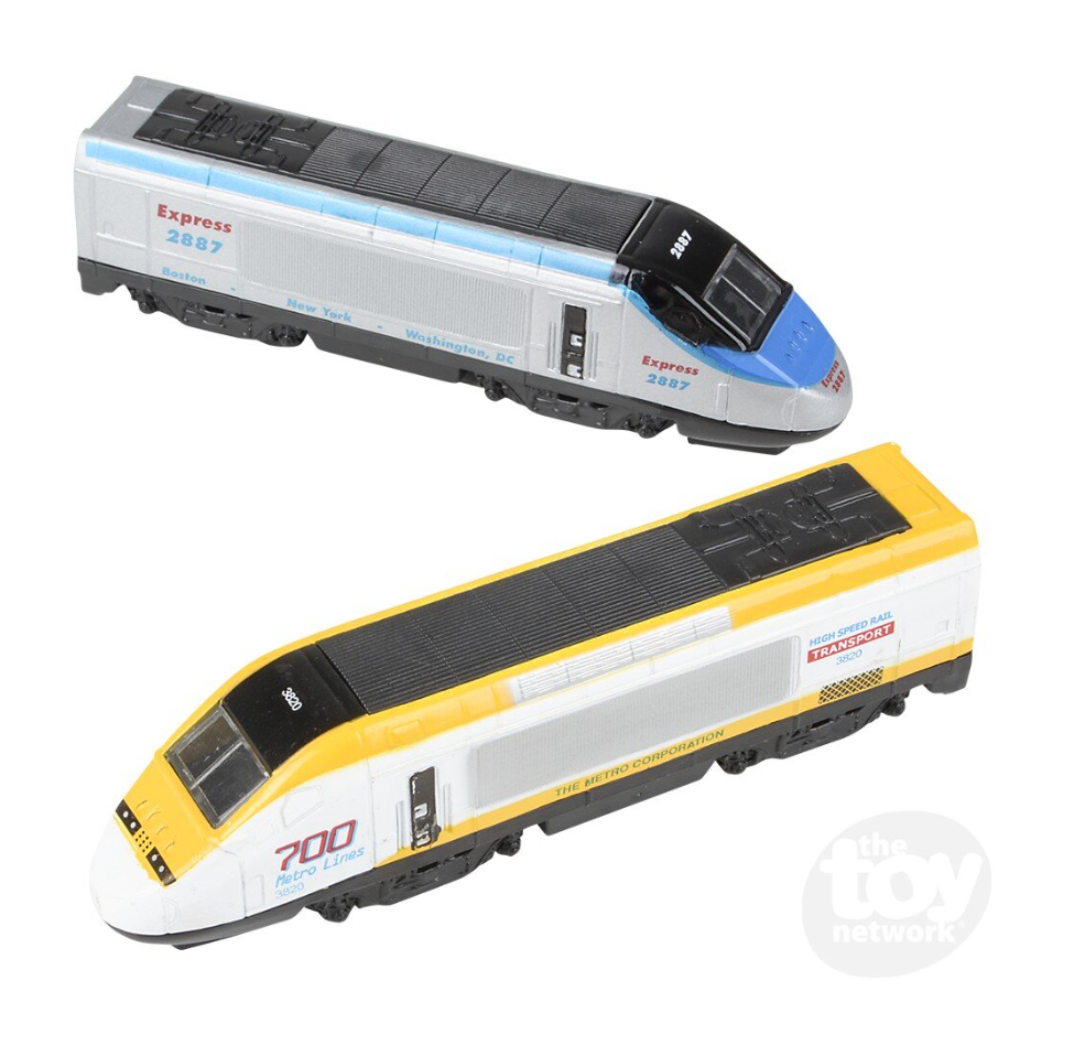 The Toy Network 7 Inch Die Cast Pull Back High Speed Train