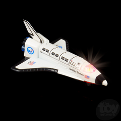 The Toy Network 6 Inch Die Cast Pull Back Space Shuttle with Lights