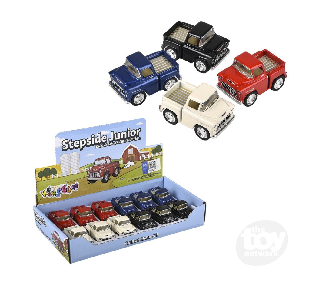The Toy Network 2 Inch Die Cast Pull Back Mini Chevy Stepside 1 Piece Random Color