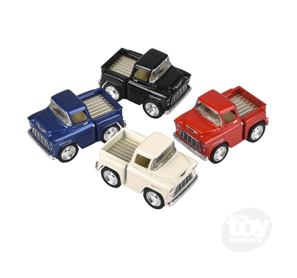 The Toy Network 2 Inch Die Cast Pull Back Mini Chevy Stepside 1 Piece Random Color