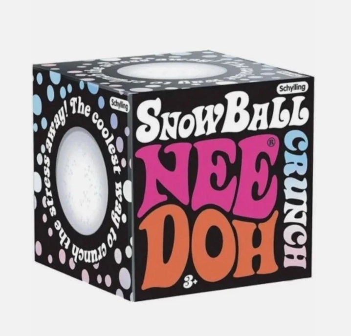 Schylling NeeDoh Snow Ball Crunch 2.5 Inch Sensory Squish Fidget Toy