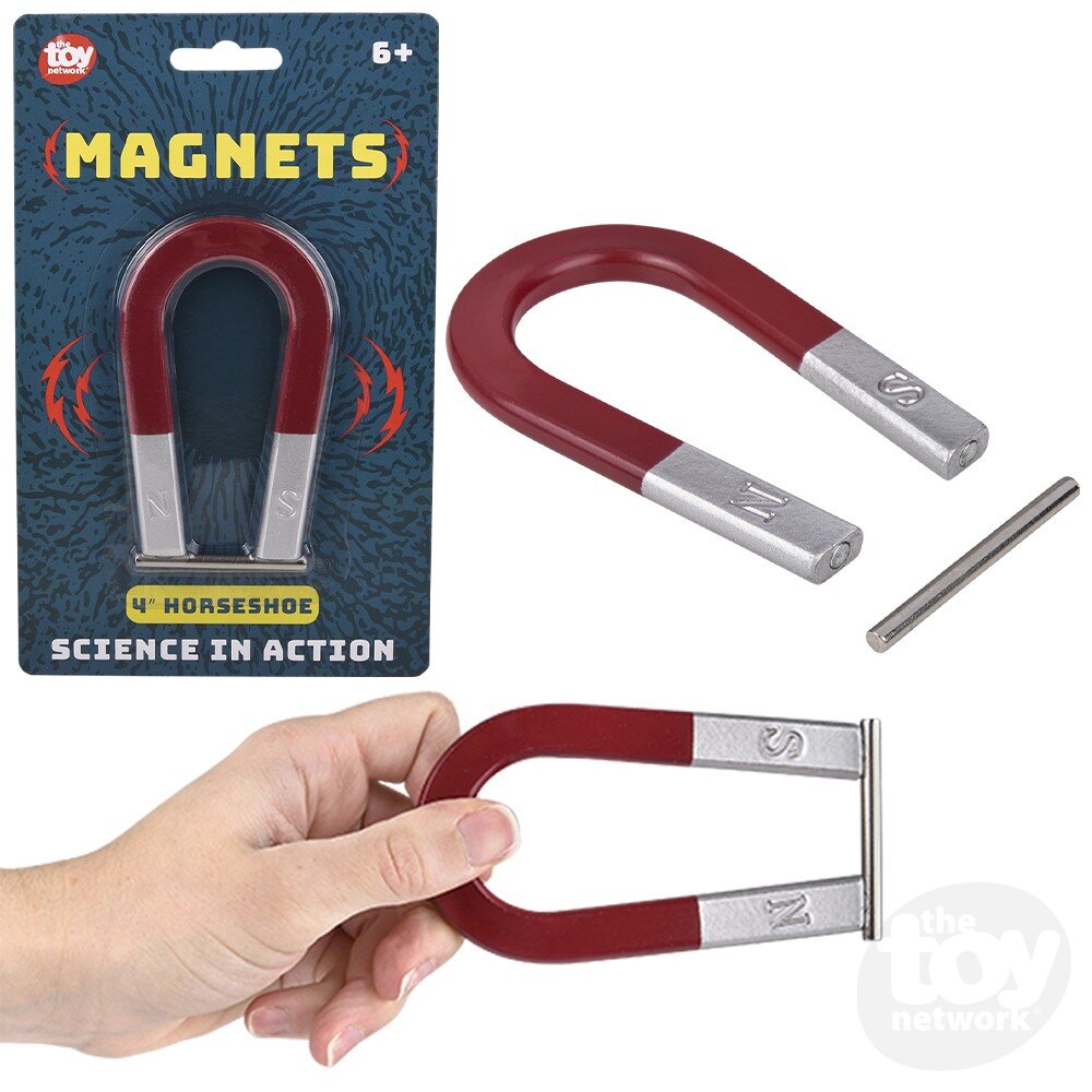 The Toy Network 4 Inch Metal Horseshoe Magnet Science Toy