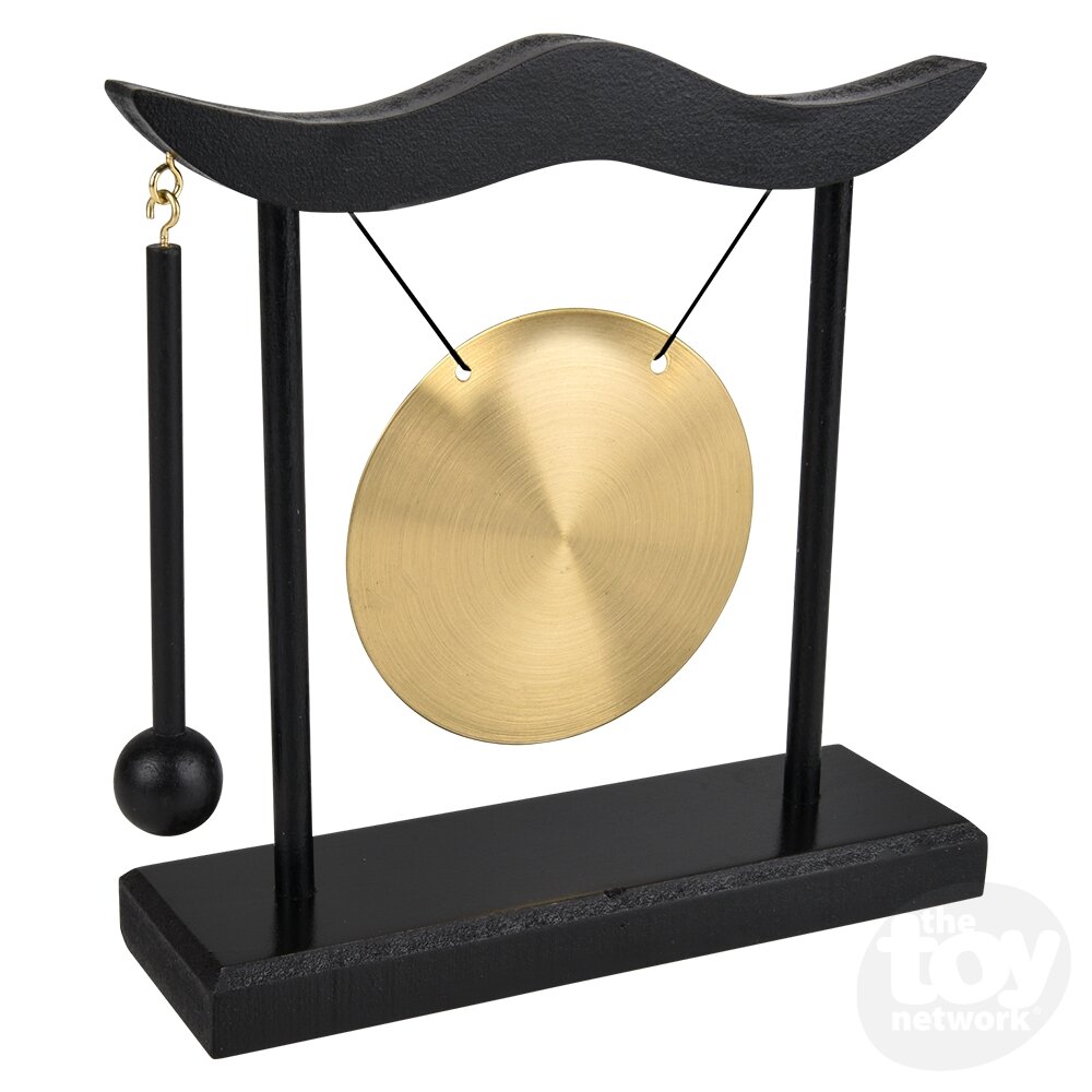 The Toy Network 6.3 Inch Mini Zen Table Gong with Drumstick