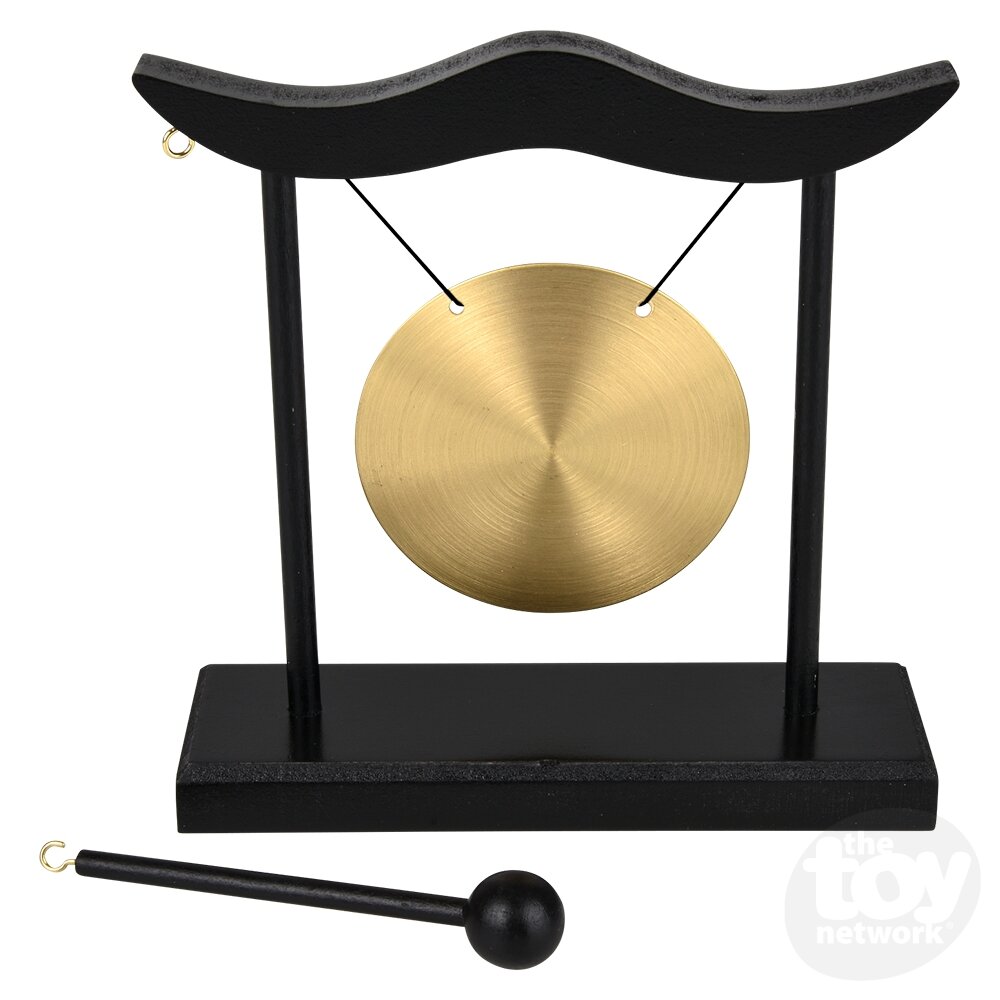 The Toy Network 6.3 Inch Mini Zen Table Gong with Drumstick