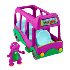 Fisher-Price Barney’s World Adventure Bus Push-Along Toy & Barney Figure for Kids, 2 Pieces