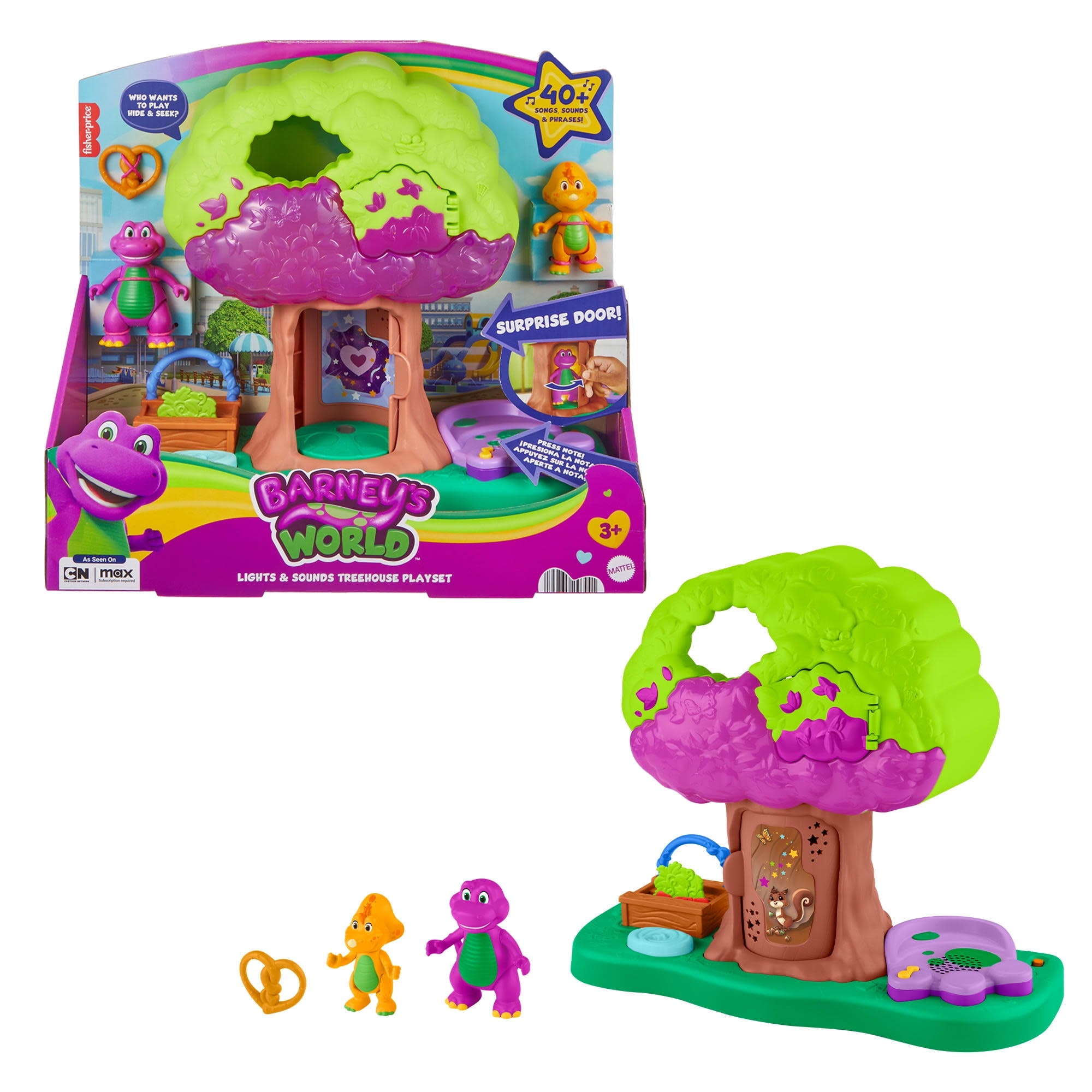 Fisher-Price Barney’s World Lights & Sounds Treehouse Playset with Figures for Preschool Kids