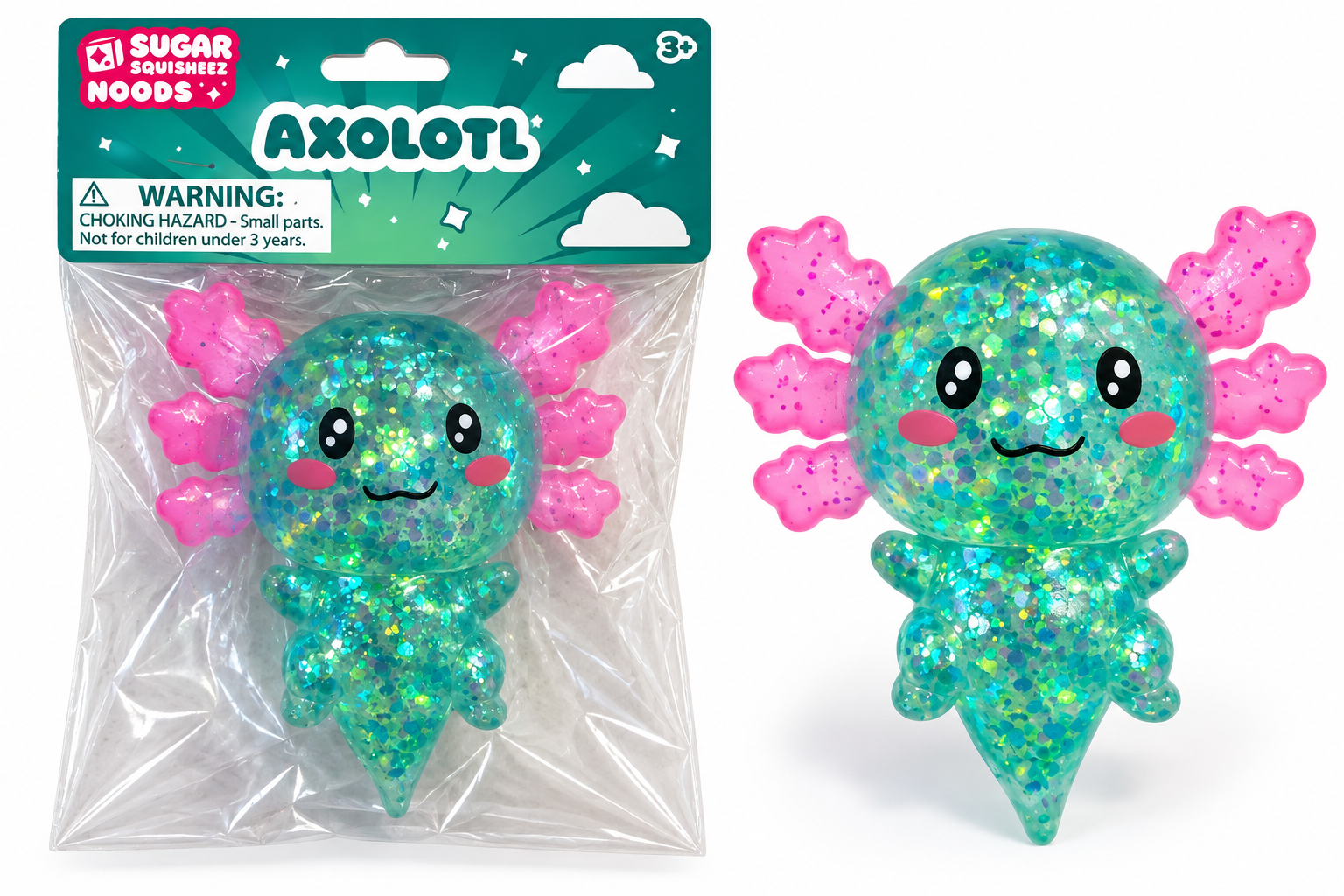 Toysmith Sugar Squishmeez Noods Axolotl 1 Piece Random Color