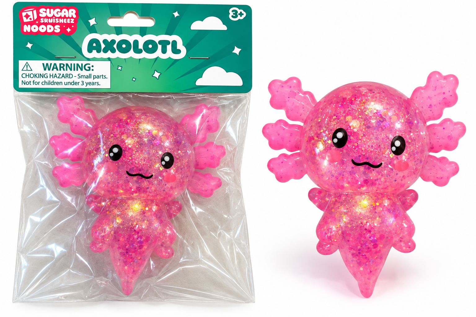 Toysmith Sugar Squishmeez Noods Axolotl 1 Piece Random Color