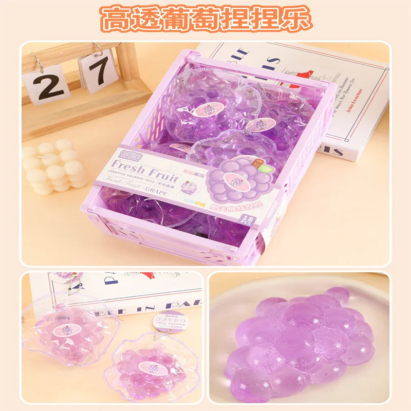 Transparent Grape Squishy Fast Rebound Sensory Fidget Toy