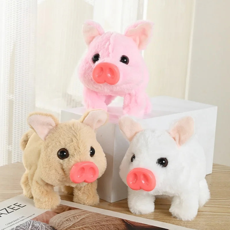 TOYSPI Cute Little Pig Running and Barking Electronic Plush Toy