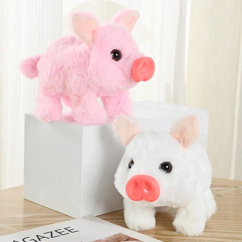 TOYSPI Cute Little Pig Running and Barking Electronic Plush Toy