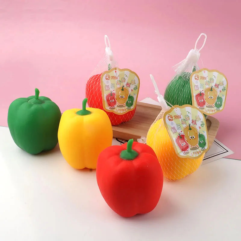 Colorful Chili Pepper Squishy Soft Sensory Fidget Toy