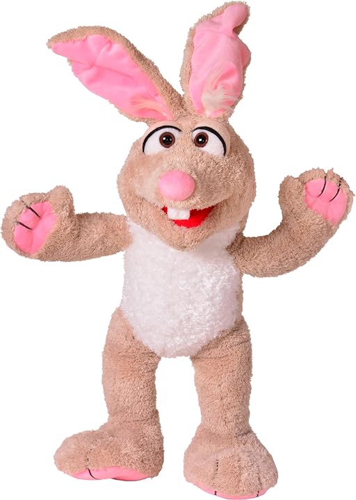 THiN AiR Brands Living Puppets Herbie II 24 Inch Brown and White Rabbit Hand Puppet