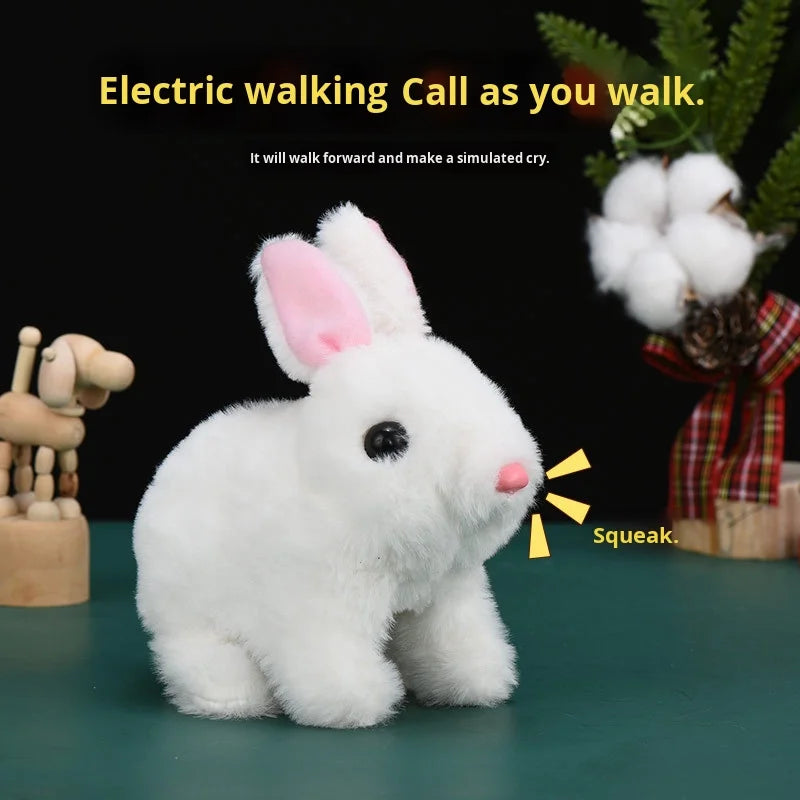 TOYSPI Hopping Rabbit 7 Inch Interactive Electronic Plush Toy