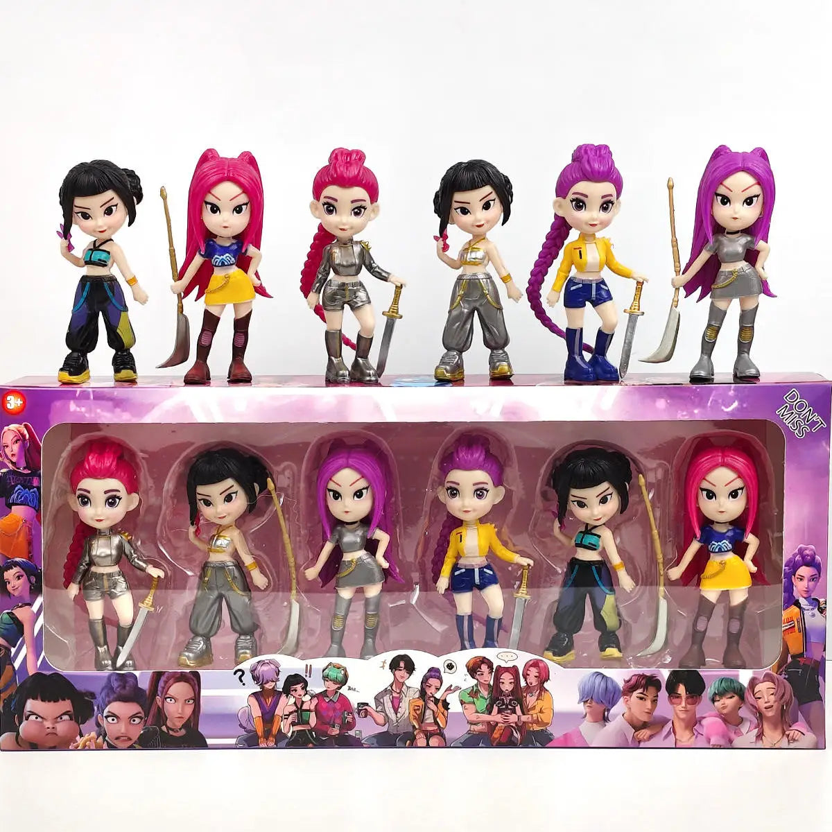 Korean Idol Anime Action Figures Set with 6 PVC Collectible Figures