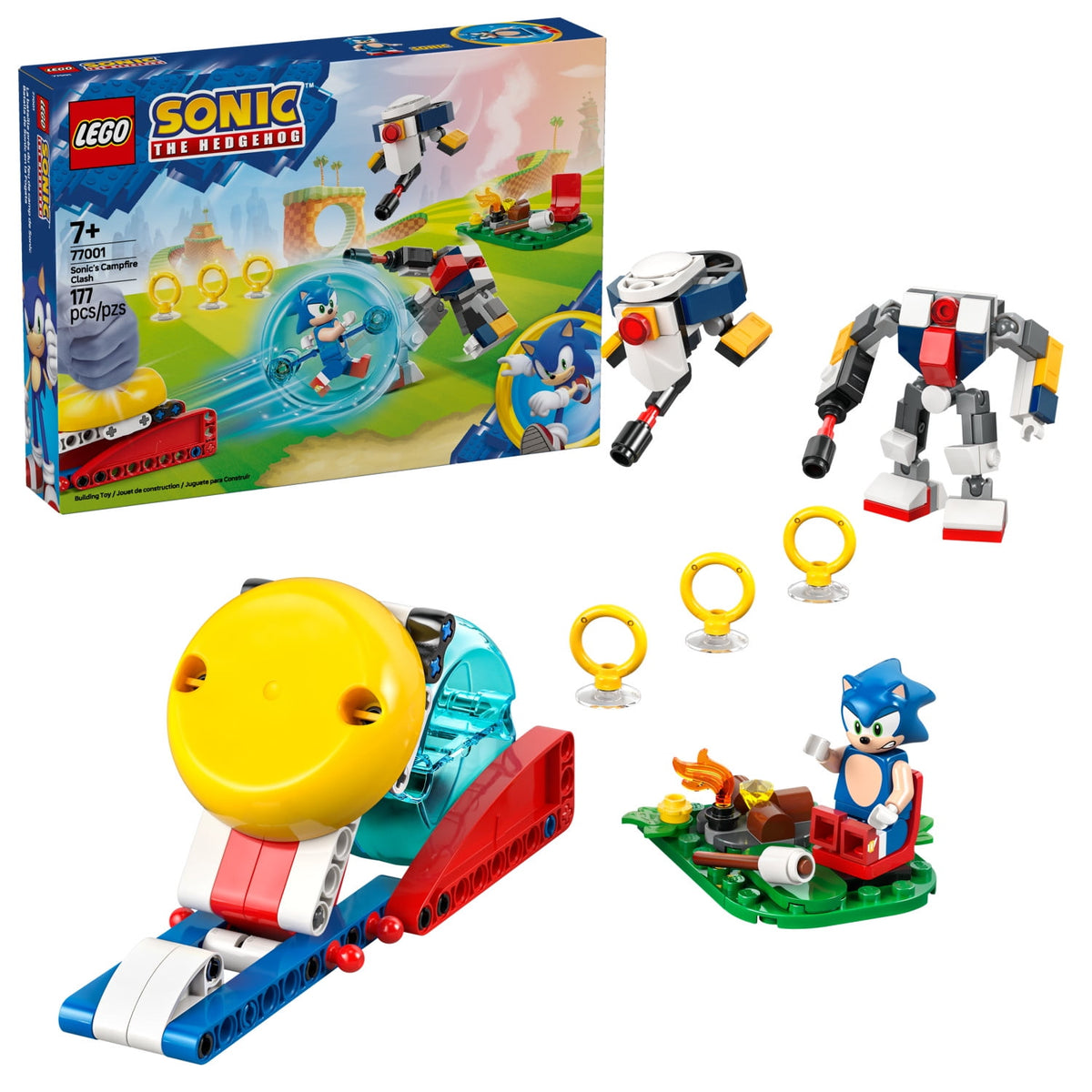 LEGO Sonic the Hedgehog: Sonic's Campfire Clash - Building Toy for Kids, Boys and Girls, Ages 7+ - Pretend Play Set with Speed Sphere Launcher - 4 Sonic Characters - Gift Idea for Birthdays - 77001