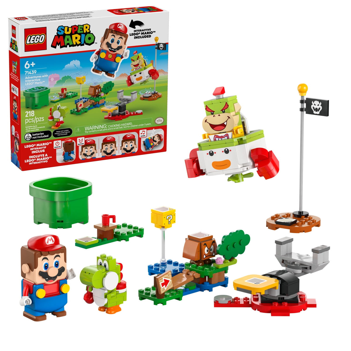 LEGO Super Mario Adventures with Interactive LEGO Mario, Vehicle Mario Playset, Yoshi and Nintendo Toy, 71439