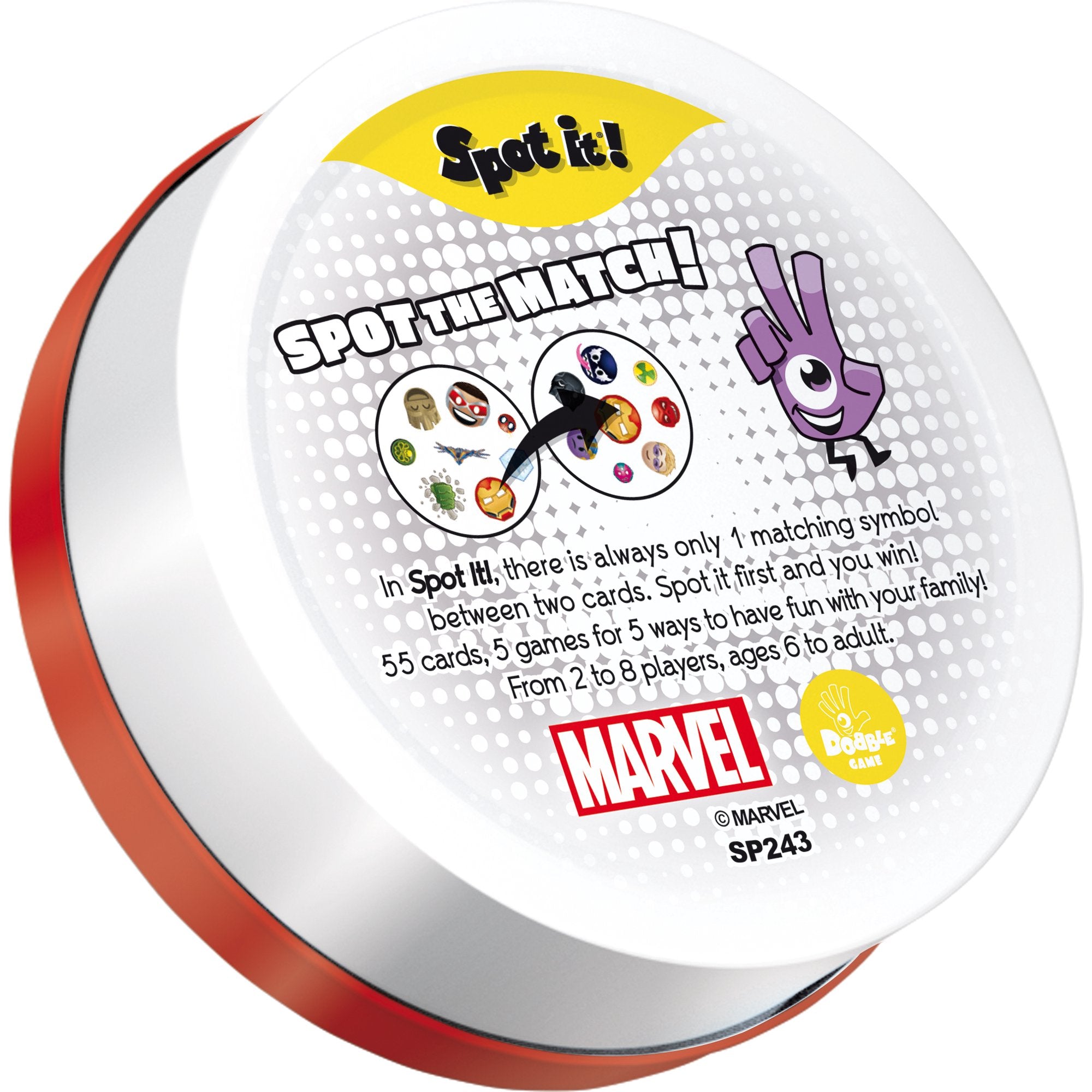 Zygomatic Spot It Marvel Eco Pack Family Matching Card Game