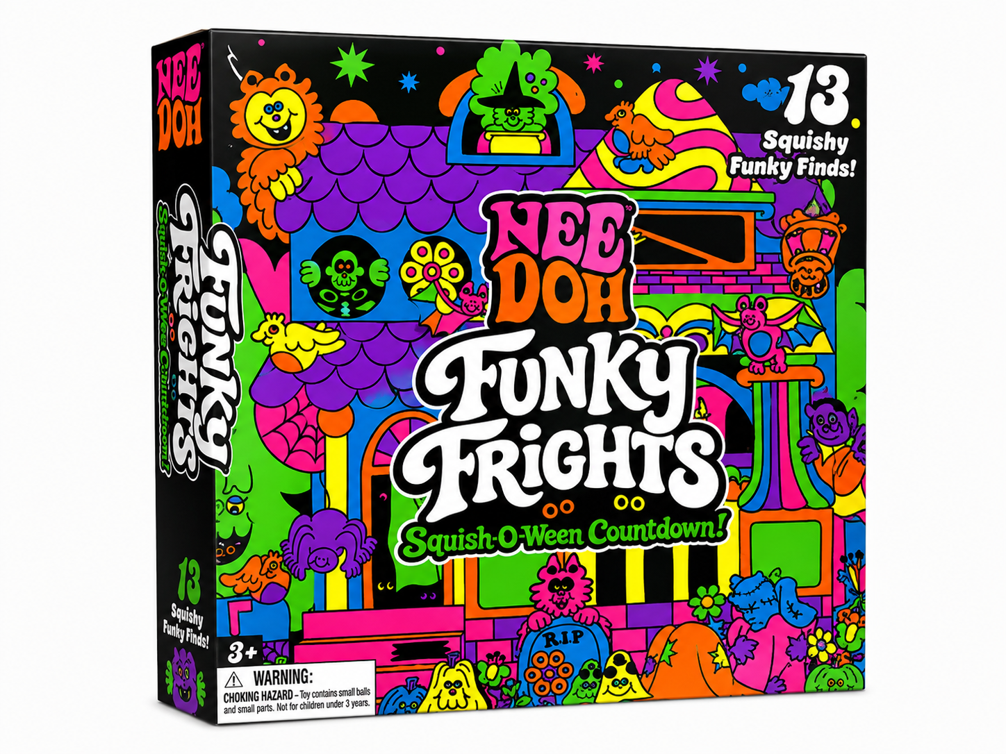 Schylling NeeDoh Funky Frights 2026 Squish-O-Ween Countdown Box – 13 Surprises