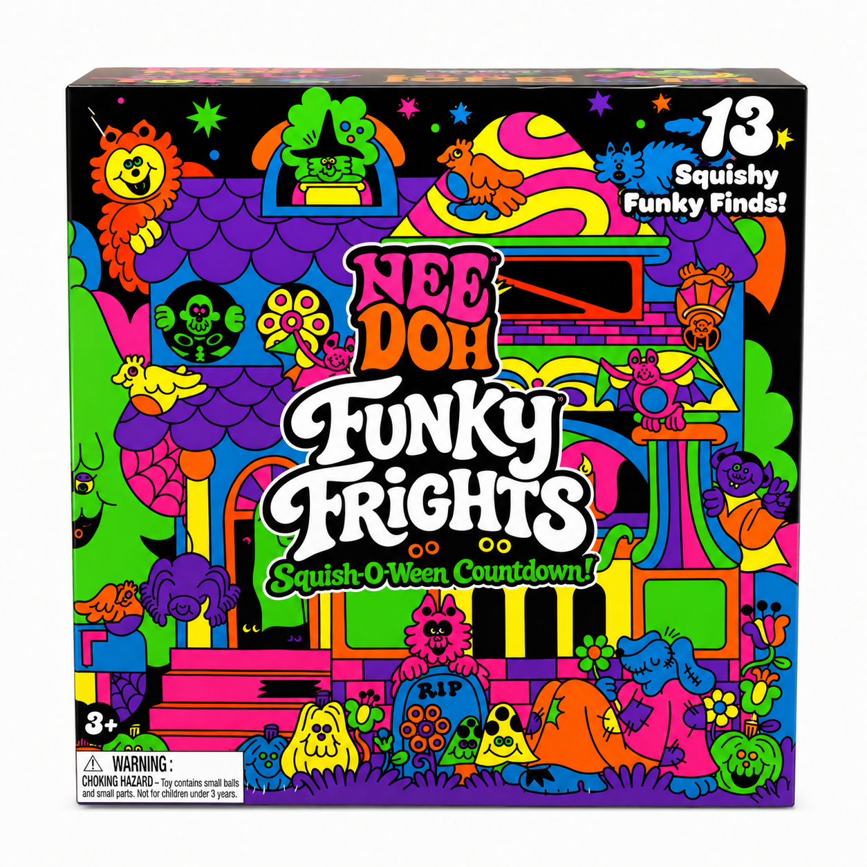 Schylling NeeDoh Funky Frights 2026 Squish-O-Ween Countdown Box – 13 Surprises