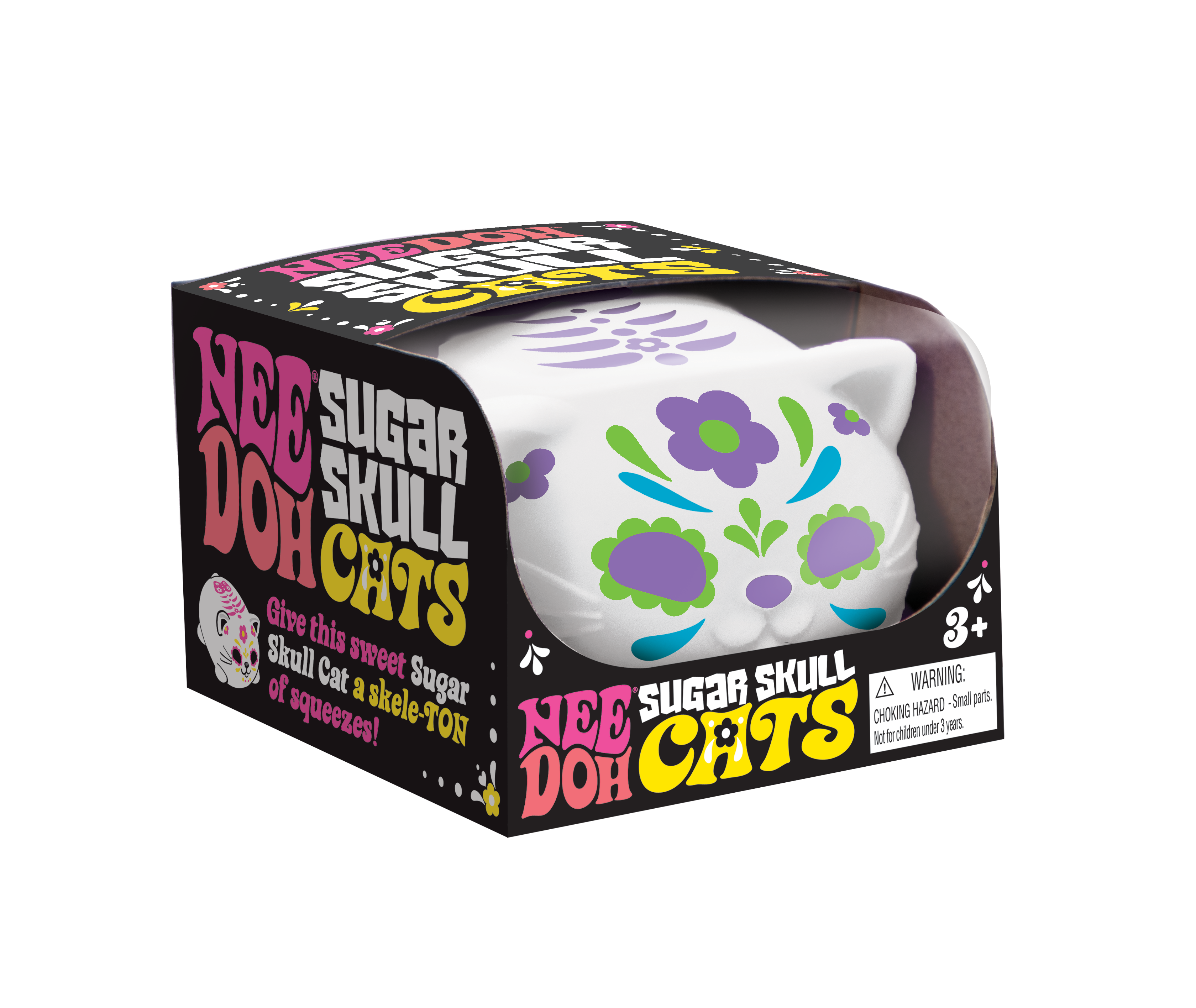 Schylling NeeDoh Sugar Skull Cats Sensory Squishy Toy