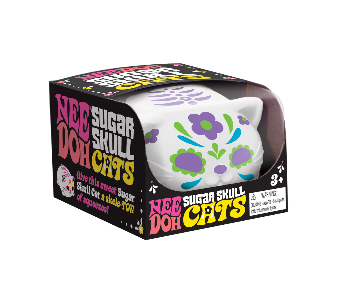 Schylling NeeDoh Sugar Skull Cats Sensory Squishy Toy