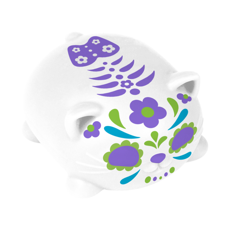 Schylling NeeDoh Sugar Skull Cats Sensory Squishy Toy