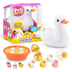 Pets Alive Mommy Duck & Baby Surprise by ZURU - Hatching Interactive Electronic Pet Playset for Kids Ages 3+