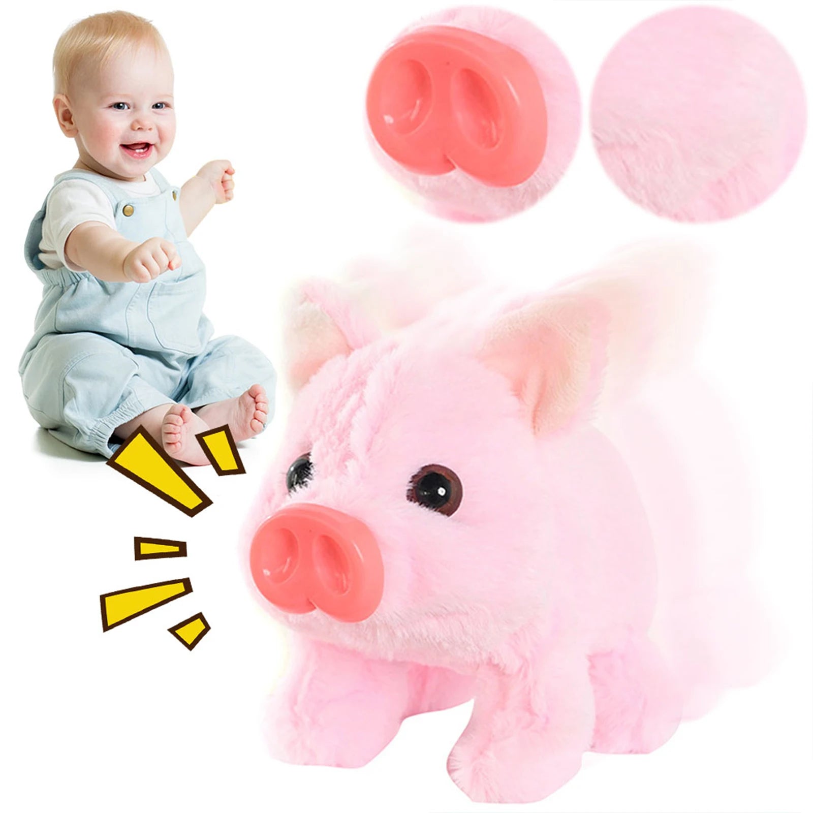 Interactive Electric Walking Pig Plush Toy with Sounds & Moving Tail