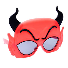 Sun-Staches Devil Red Costume Sunglasses with Black Horns