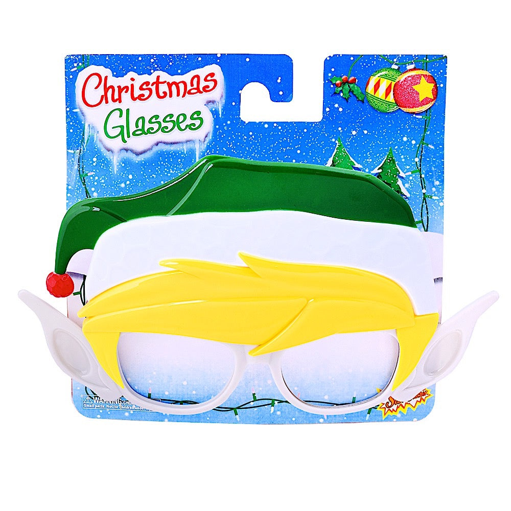 Sun-Staches Elf Christmas Costume Sunglasses with Hat & Ears