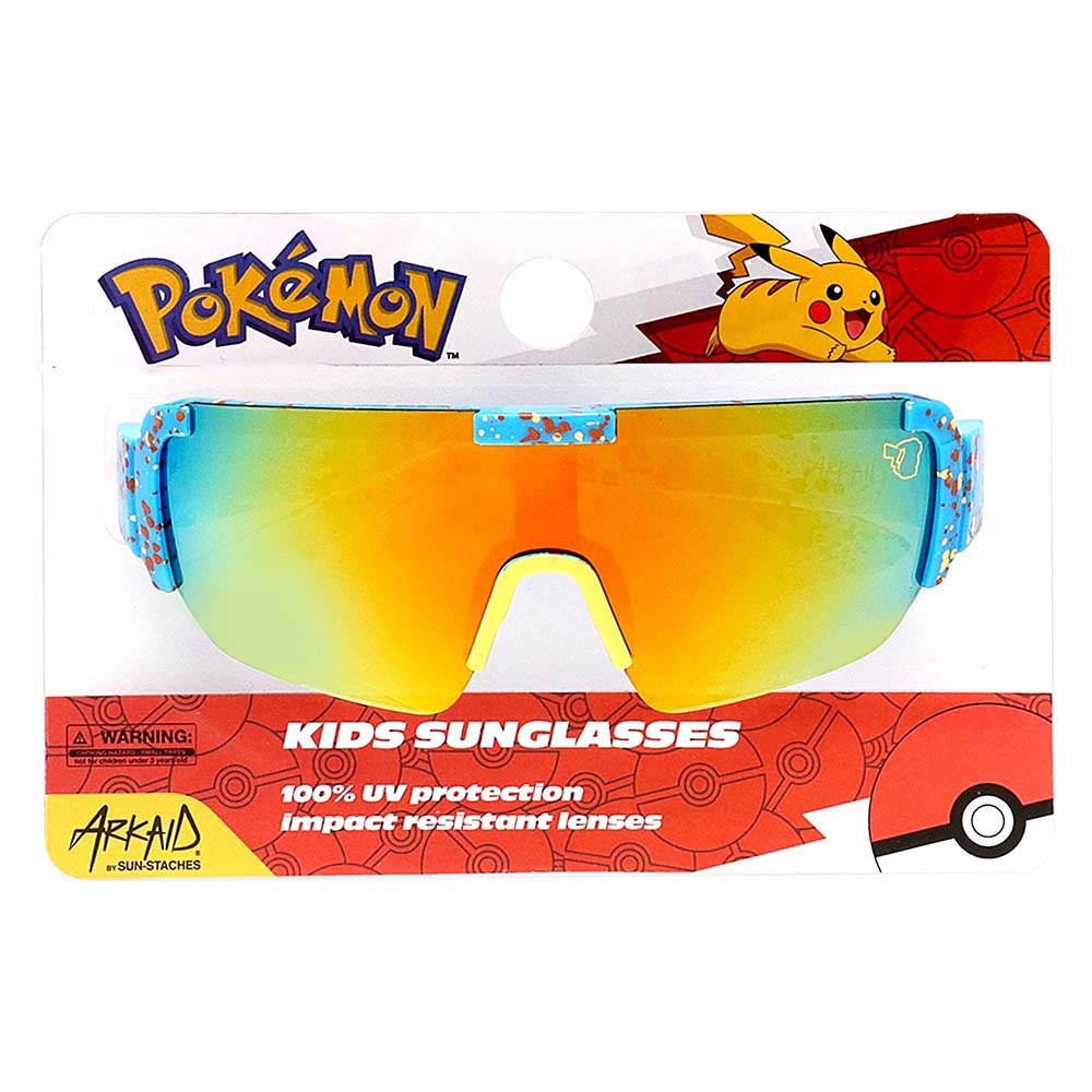 Sun-Staches Pokémon Kids Arkaid Yellow and Blue Tinted Sports Wrap Sunglasses