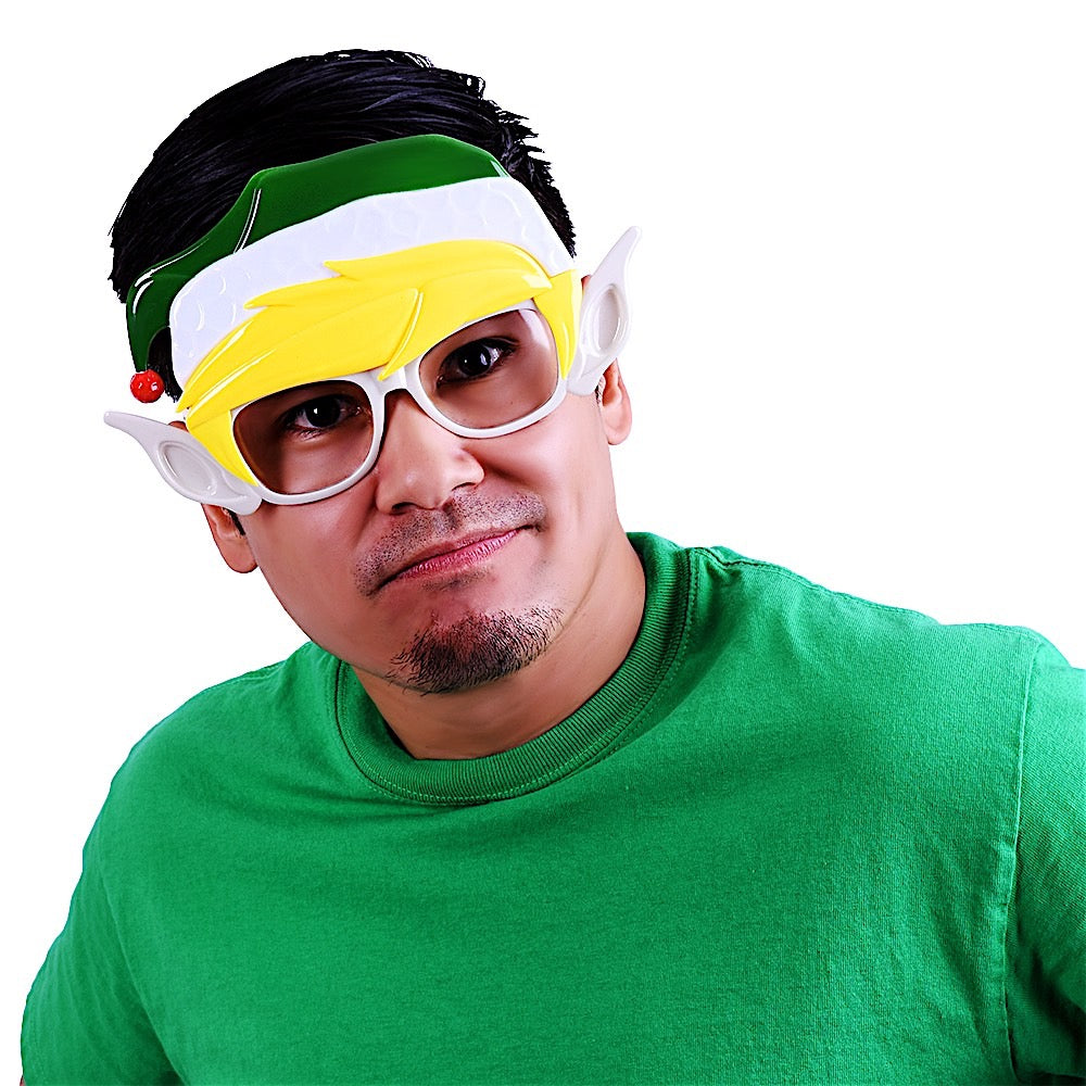 Sun-Staches Elf Christmas Costume Sunglasses with Hat & Ears