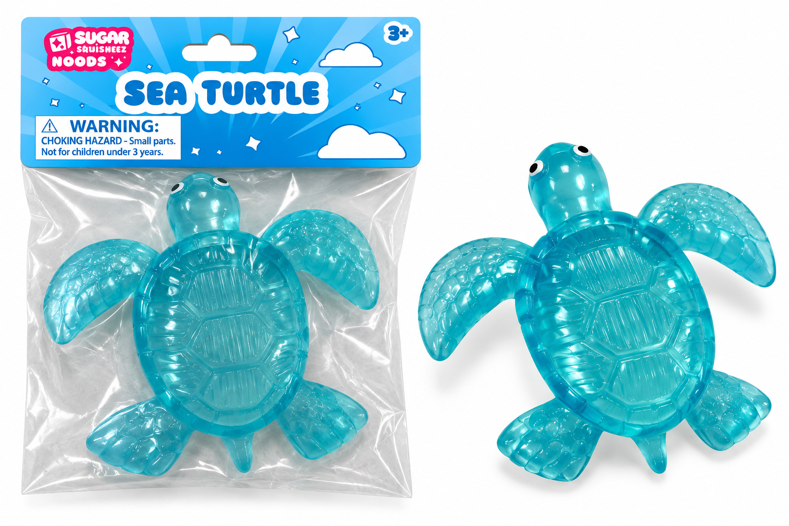 Toysmith Sugar Squishmee Noods Sea Turtle 1 Piece Random Color
