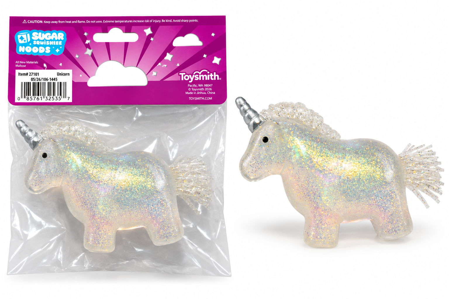 Toysmith Sugar Squishmee Noods Unicorn Squishy Toy 1 Piece Random Color